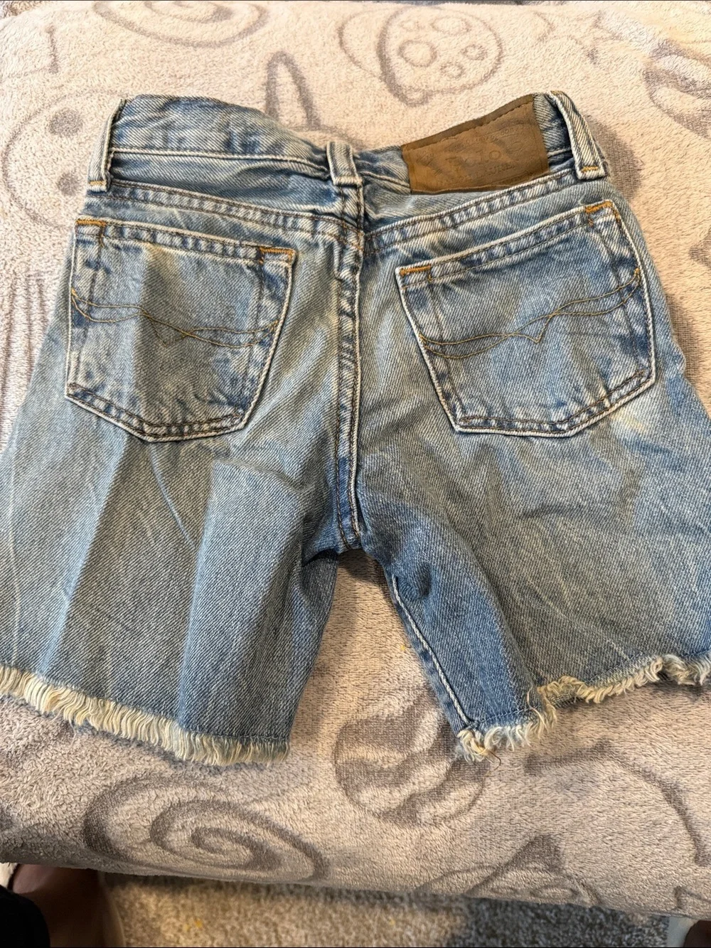 Polo by Ralph Lauren Blue Denim Shorts with Yellow Stitching